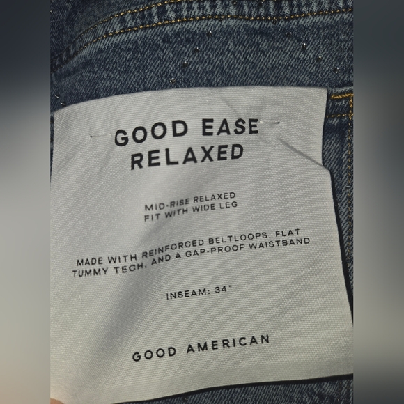 NWT Good American Good Ease Relaxed Diamond Jeans - Picture 7 of 9
